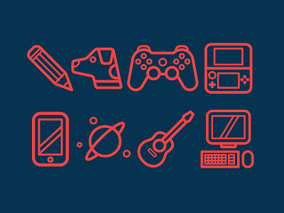 Personal Icons computer dogs drawing ds gaming guitar icons iphone nintendo personal playstation space