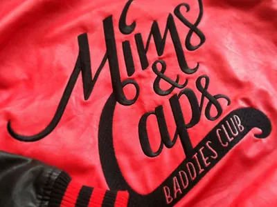 mimosas & cappuccinos embroidery typography