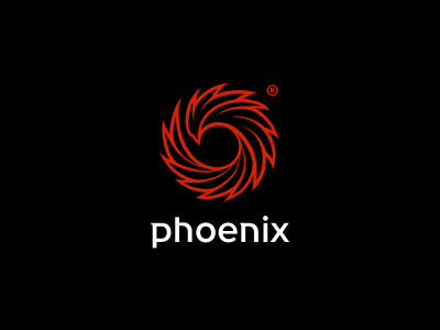 Phoenix Logo black blade circle custom fenix logo phoenix red saw