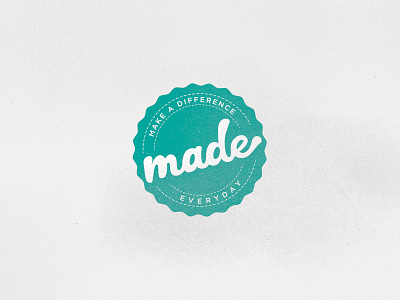 Made Logo Flat badge handwritten logo logotype script seal simple teal