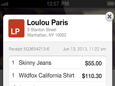 Mobile Receipt ios receipt table ui ux