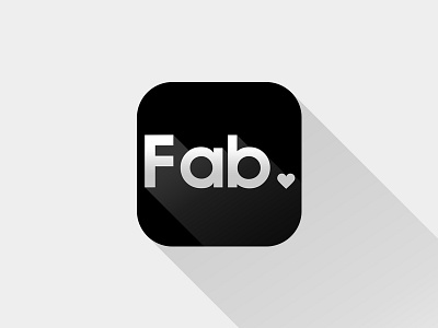 Long Shadow? Sure, Lets try with Fab! app black fab flat design grey icon iphone logo long shadow