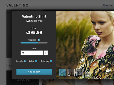 Add to cart (popup) black blue button dropdown gallery items picture popup price product ui ux