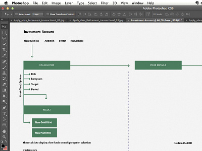 Investment Account Map calculator design finance photoshop ui user experience walkthrough