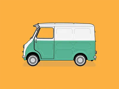 Goggomobil Transporter automobile car illustration little microcar transporter vector