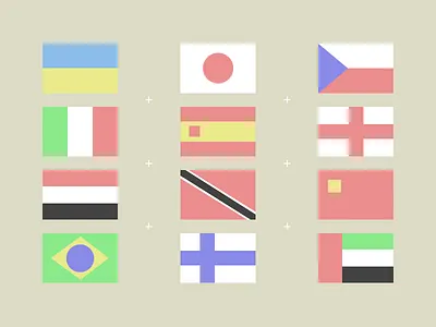Flags brasil desaturated england flag flags flat italy japan spain