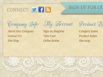 Vintage Footer blue footer lace ribbon texture vintage