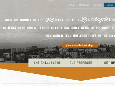 Peek at a Redesign liberator los angeles navigation orange texture typopgraphy web design wisdom script