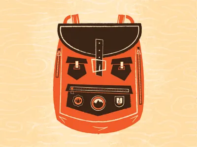 Backpacking backpack camping illustration scouts