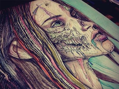 She Kills Me drawing horror illustration sketch watercolor zombie