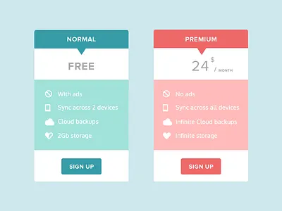Price Tables flat flat design tables ui ui design ux ux design webdesign