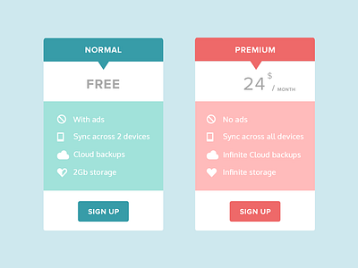 Price Tables flat flat design tables ui ui design ux ux design webdesign