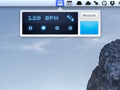 Metronome app blue interface mac os x menu bar metronome music ui