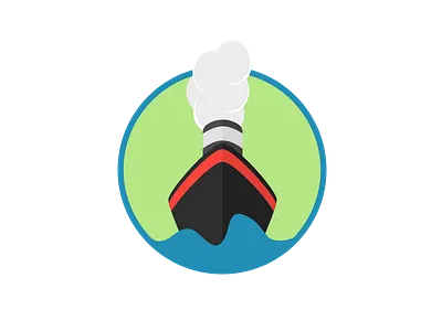 Steamship flat illustration