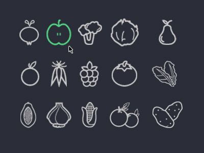 Organic icons eco flat food green healthy icons minimal organic psd