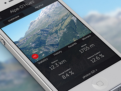 Tour De France Climb Overview app data display iphone statistics stats tour de france