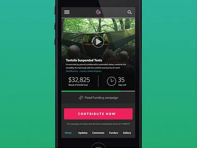 Campaign Page flat ios iphone mobile ui video