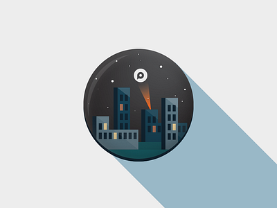 Promote Button batman button city flat illustration pin promote shadow