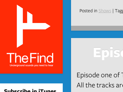 TheFind flat design logo music podcast ui