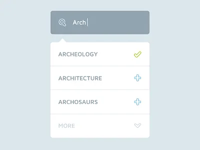Prismatic - Search app clean dropdown flat list menu minimalistic mobile search ui ux