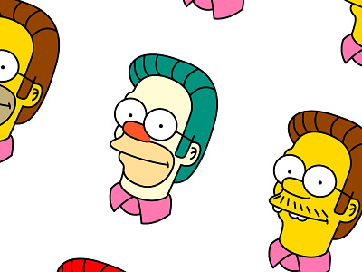 Flanders ned flanders simpsons tee shirt threadless vector