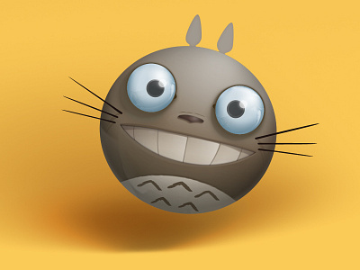 Totoro Ball ball draw eye ghibli icon illustration photoshop samuel seville suarez totoro yellow