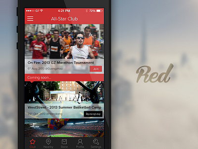 New Apps for iOS7 flat ios iphone iso7 red sports ui