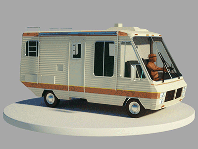 Walter breaking bad c4d camper low modeling octane poly reduced render walter white