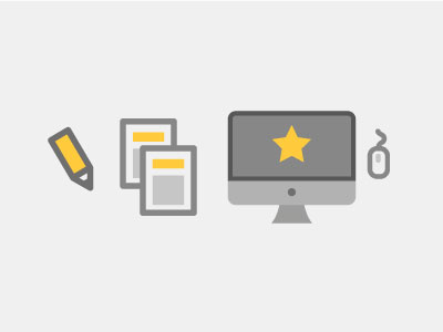 Design Production computer design document grayscale icon mouse pencil vector