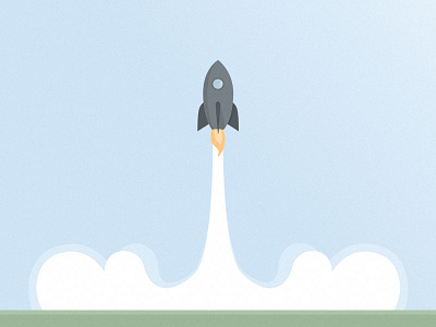 Rocket Launch flat illustration launch rocket