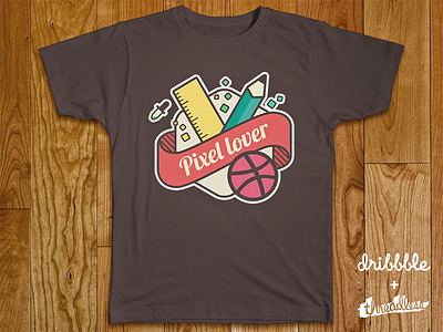 Pixel Lover dribbble dropper illustration pencil pixel pixels playoff ruler t shirt tee threadless