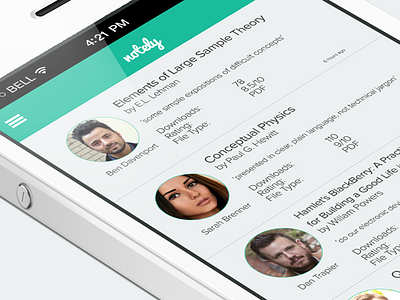Notely App- NotesFeed UI,UX Interface app design feed flat gray interface ios iphone menu teal ui ux