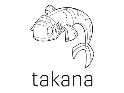 Takana Logo WIP bw fish logo takana