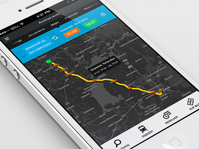 Train schedule map dark information ios michalkulesza mobile navigation pkp planning schedule train travel ui