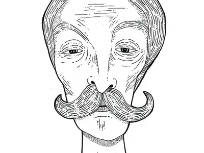 Old Man dots eyes face illustration man moustache old old man pen portrait wrinkle wrinkles