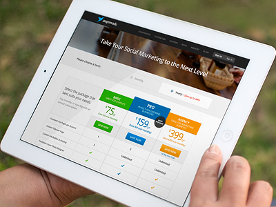 Pricing Page comparison facebook marketing money pagemodo payment prices pricing table social