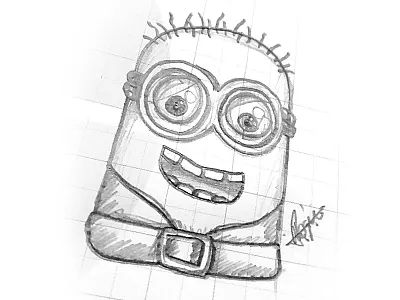 My Minion cartoon despicable me disney draw minion sketch