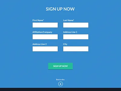 Airport Sign Up Flow flat input sign up webdesign
