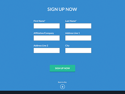 Airport Sign Up Flow flat input sign up webdesign