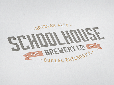 Schoolhouse Brewery ale beer branding brewery letterpress logo ribbons