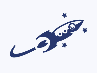 Super Happy Rocket fun icon launch logo project rocket ship space stars