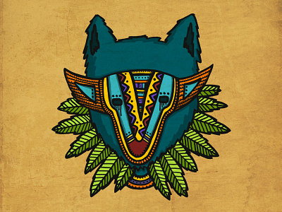 Wild Animal animal aztec goat leaves mask skull wild wolf