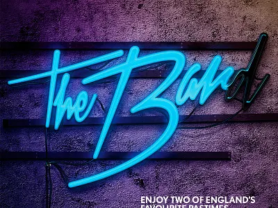 The Bard neon seamz typography