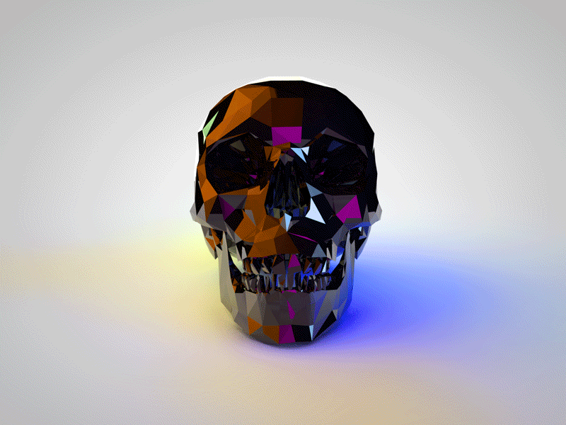 Animated Gif Skull: Color variant 3d animated gif animation bones c4d diligence lighting looping render rendering skull stuart wade