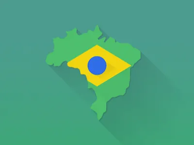 Flat Brazil flat design icon long shadow