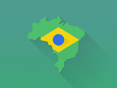 Flat Brazil flat design icon long shadow