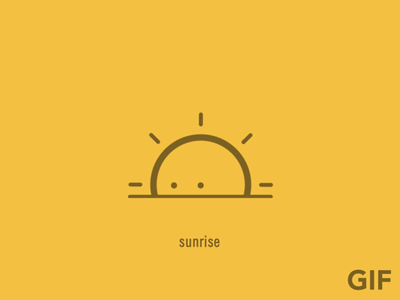 Sunrise GIF after effects animation app breakfast bright character illustrator morning shy sun weather yellow