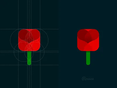 Rossse [Construction] brand flower identity logo rose