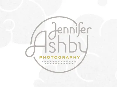 Jennifer Ashby Photography Logo brand circle custom type logo photography