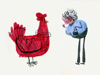 Chicken Lady chicken chicken lady lady little red hen tim paul timpaulillustrations